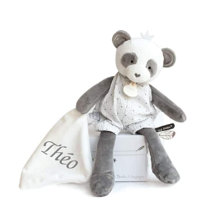  - attrape-rêve panda mouchoir gris blanc étoile 